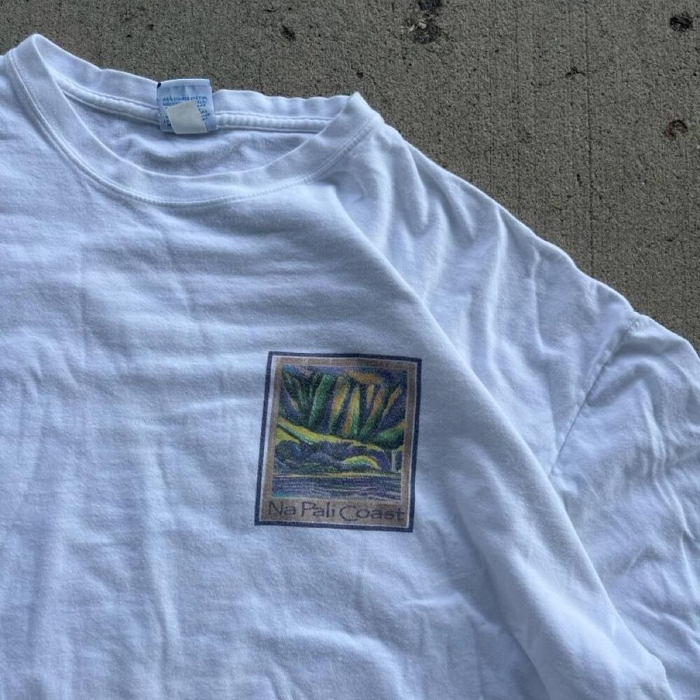 Vintage Crazy Shirts Na Pali Coast Surf Graphic Tee Shirt - Picture 3 of 6